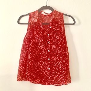 Red and White Polka Tank 🍓